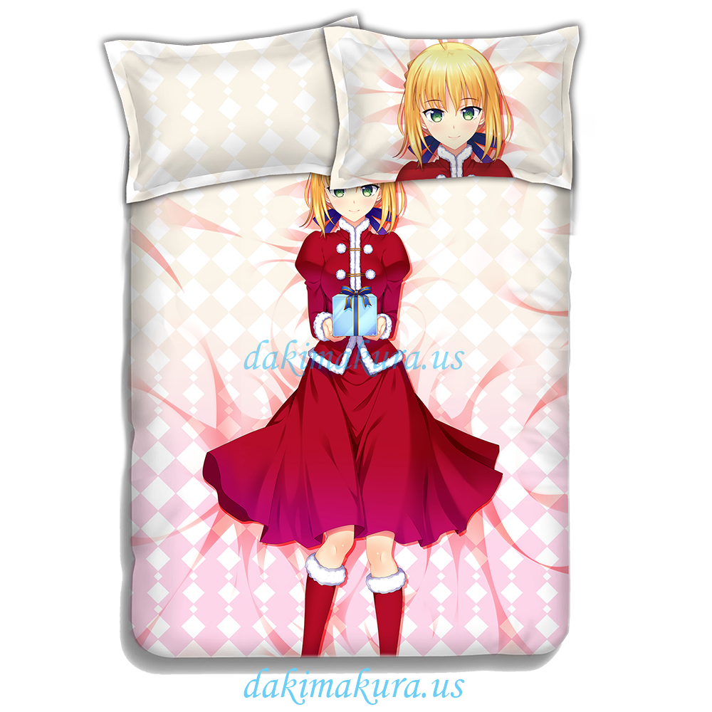 Saber-Fate Anime 4 Pieces Bedding Sets,Bed Sheet Duvet Cover with Pillow Covers Saber-Fate Anime 4 Pieces Bedding Sets,Bed Sheet Duvet Cover with Pillow Covers