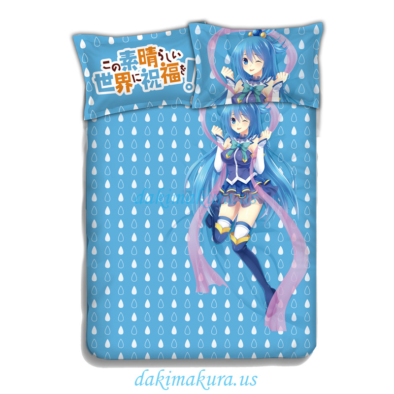 Aqua-KonoSuba Japanese Anime Bed Blanket Duvet Cover with Pillow Covers