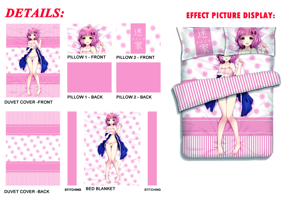 Diomedea Anime 4 Pieces Bedding Sets,Bed Sheet Duvet Cover with Pillow Covers
