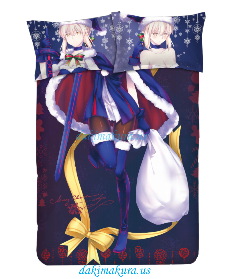 Saber Anime 4 Pieces Bedding Sets,Bed Sheet Duvet Cover with Pillow Covers