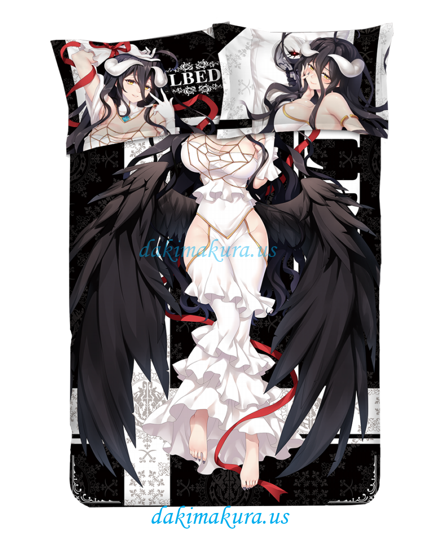 Albedo-Overlord Japanese Anime Bed Blanket Duvet Cover with Pillow Covers
