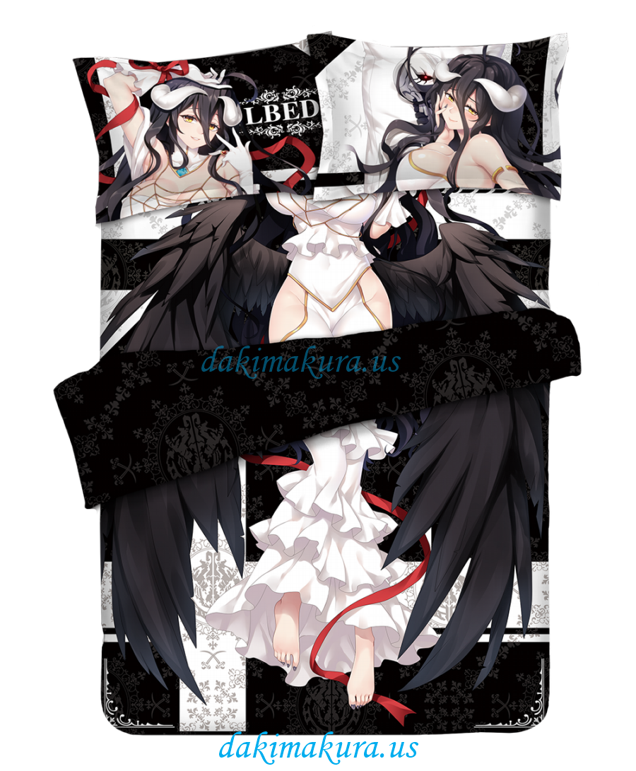 Albedo-Overlord Japanese Anime Bed Blanket Duvet Cover with Pillow Covers