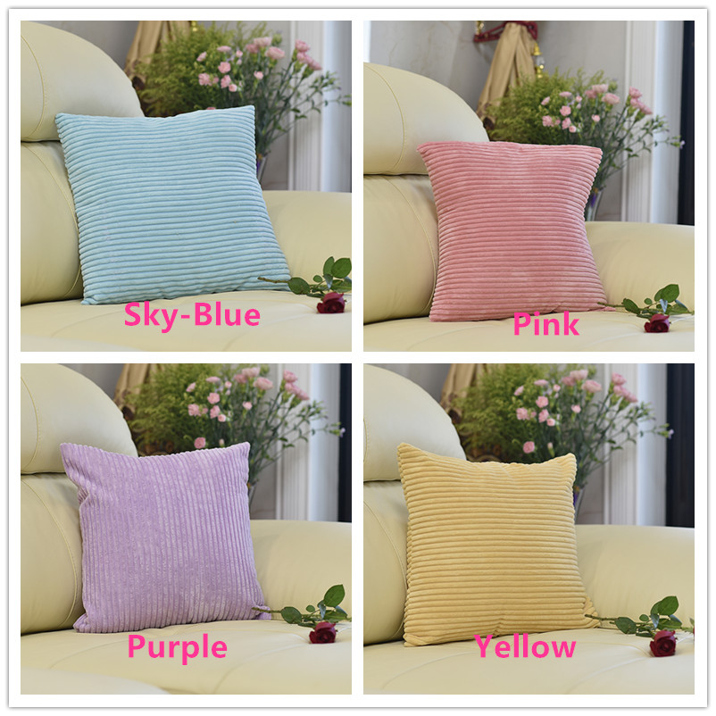 Conditional Free Gifts - Corn Striped Velvet Square Throw Pillow Covers,45*45cm(18x18 inch)