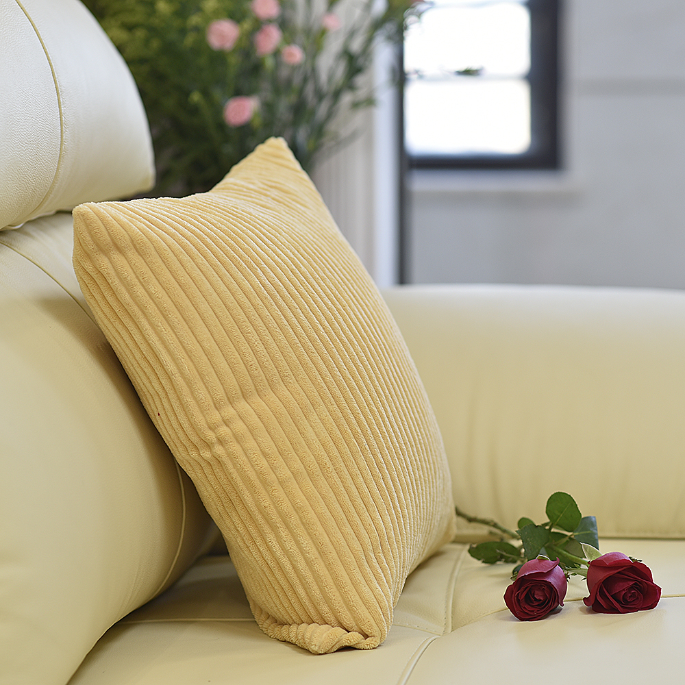 Conditional Free Gifts - Corn Striped Velvet Square Throw Pillow Covers,45*45cm(18x18 inch)