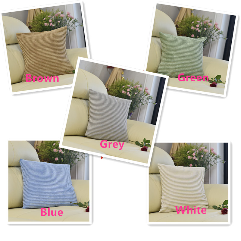 Conditional Free Gifts - Soft Velvet Corduroy Corn Striped Square Cushion Covers,45*45cm(18x18 inch)