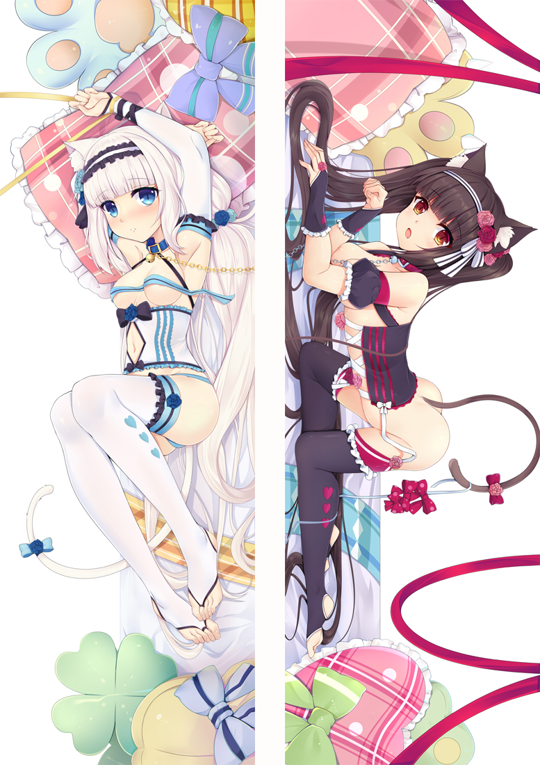 Nekopara Chocola & Vanilla Anime Dakimakura Japanese Love Body Pillow Cover