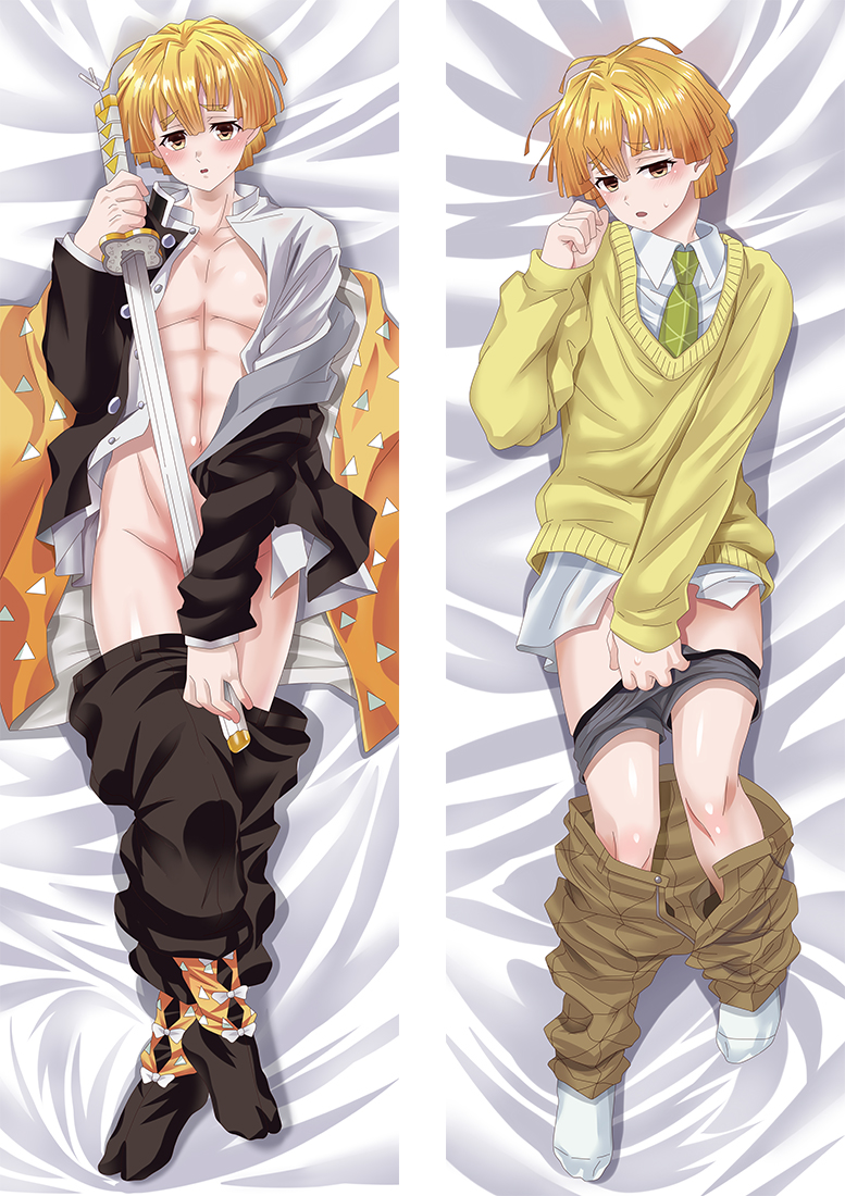 Demon Slayer Kimetsu no Yaiba Agatsuma Zenitsu Anime Dakimakura Japanese Hugging Body PillowCases