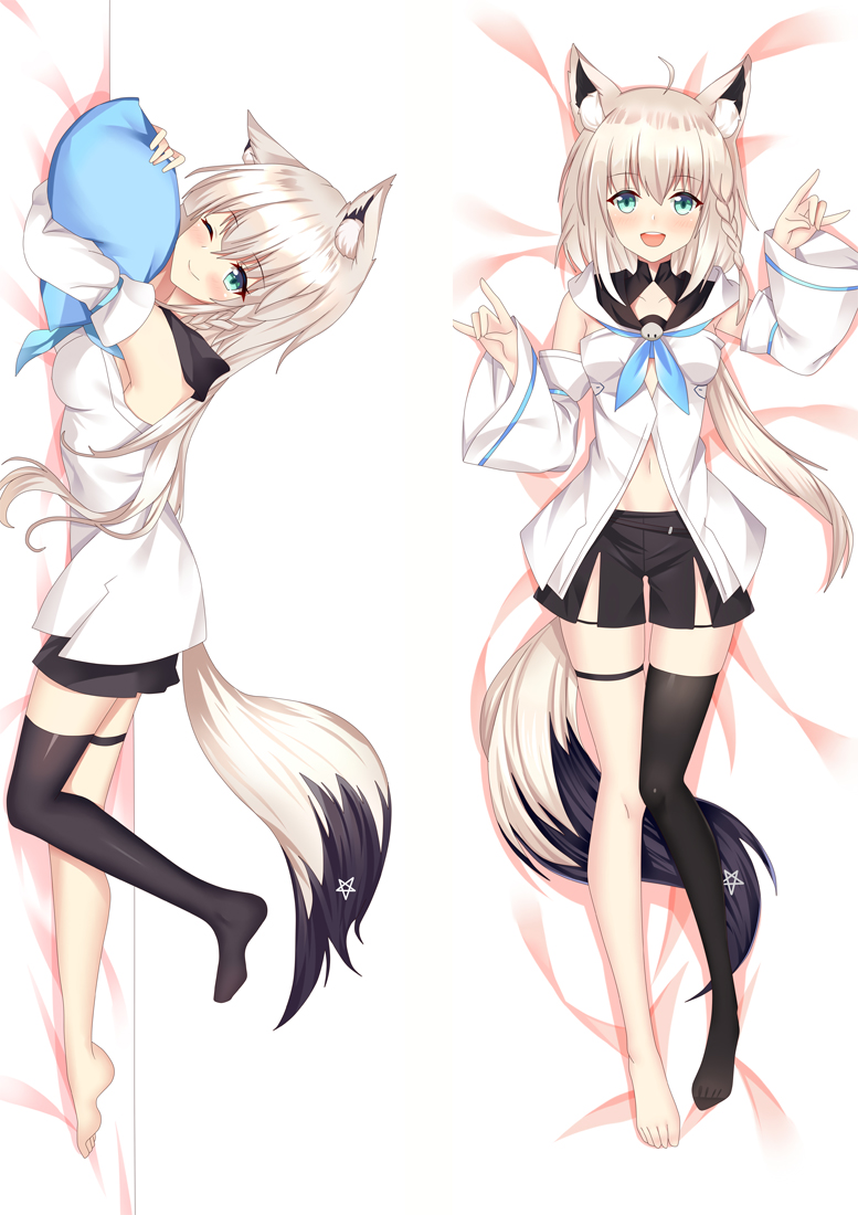 Shirakami Fubuki Virtual YouTuber Anime Dakimakura Pillow 3D Japanese Lover Pillow