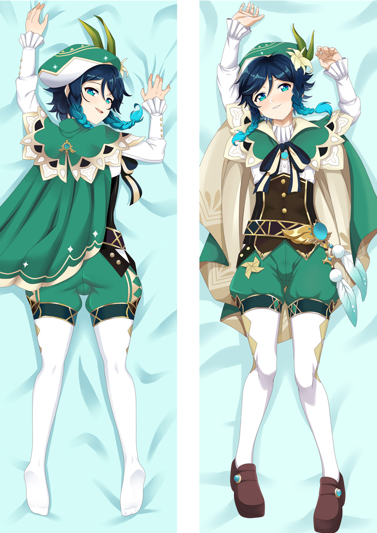 Genshin Impact Venti Anime Dakimakura Japanese Hugging Body PillowCover