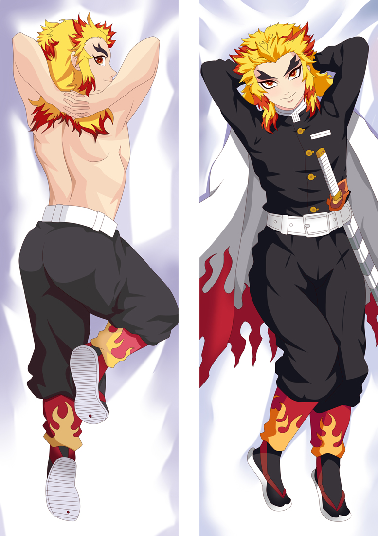 Demon Slayer Kimetsu no Yaiba Rengoku Kyoujurou Anime Dakimakura Pillow 3D Japanese Lover Body Pillow