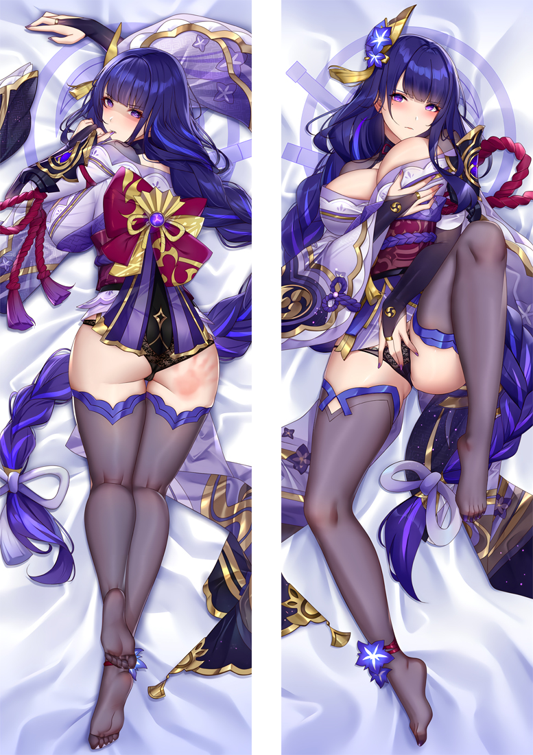 Genshin Impact Raiden Shogun Baal Anime Dakimakura Pillow 3D Japanese Lover Body Pillow