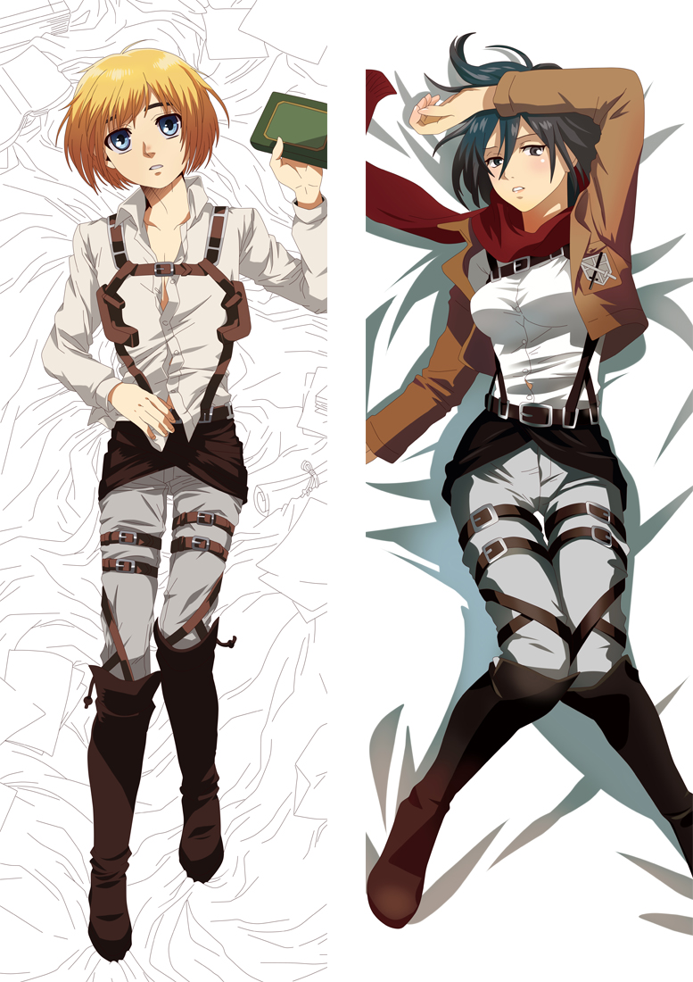 Attack on Titan Armin Arlert & Mikasa Ackerman Anime Dakimakura Pillow 3D Japanese Lover Pillows