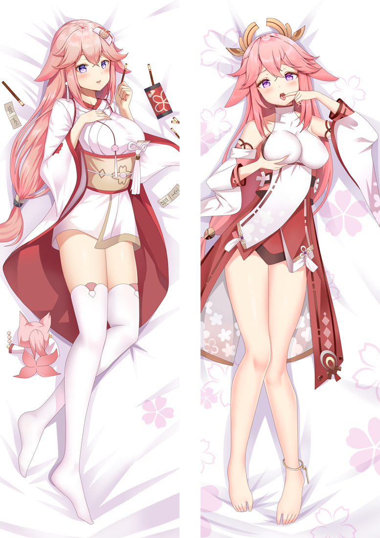 Genshin Impact Yae Miko Anime Dakimakura Pillow 3D Japanese Lover Body Pillow