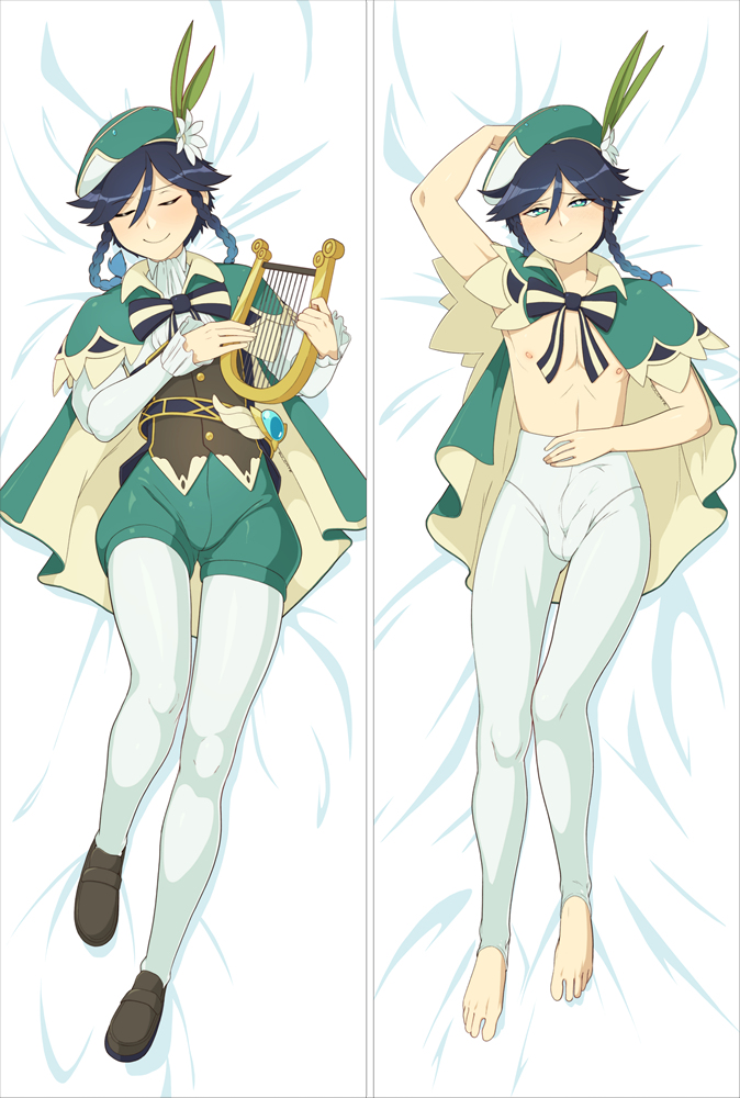 Genshin Impact Venti Anime Dakimakura Japanese Hugging Body Pillow Covers