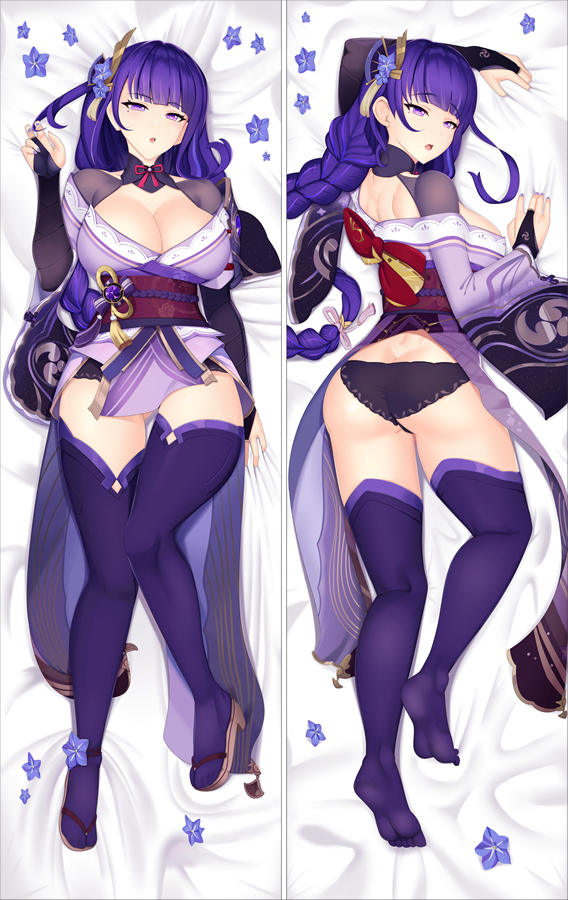 Genshin Impact Raiden Shogun Baal Anime Dakimakura Pillow 3D Japanese Lover Pillows