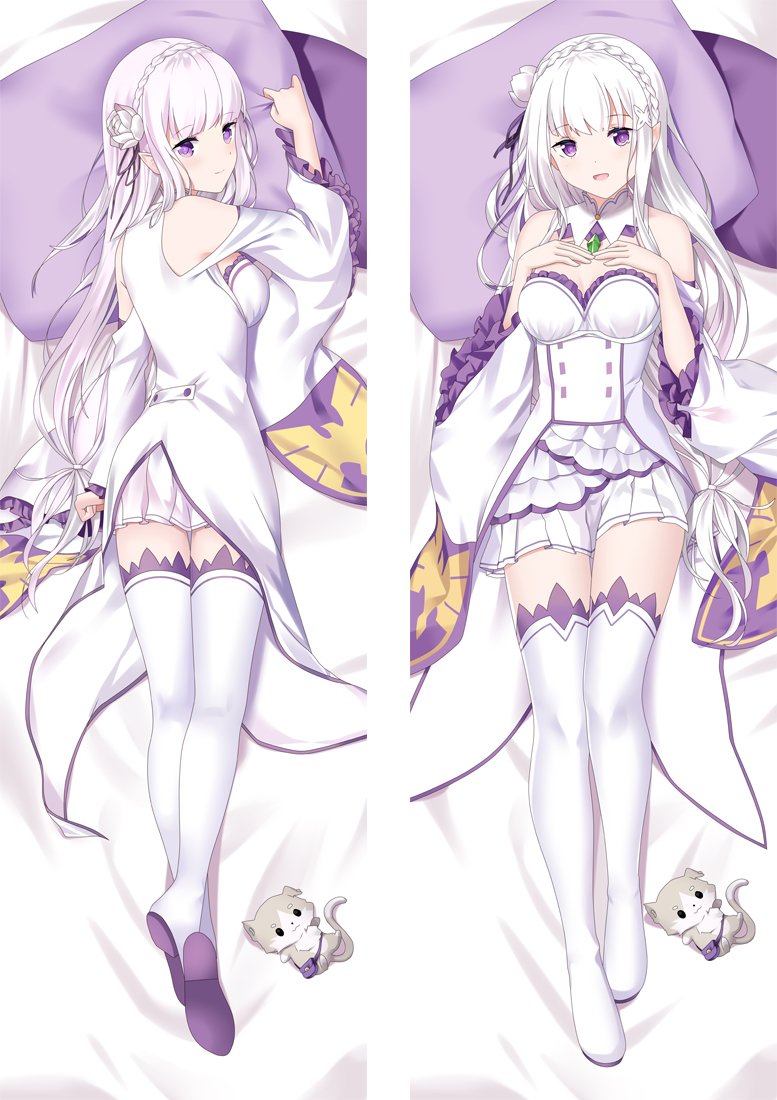 ReZero Emilia Anime Dakimakura Pillow 3D Japanese Lover Pillow