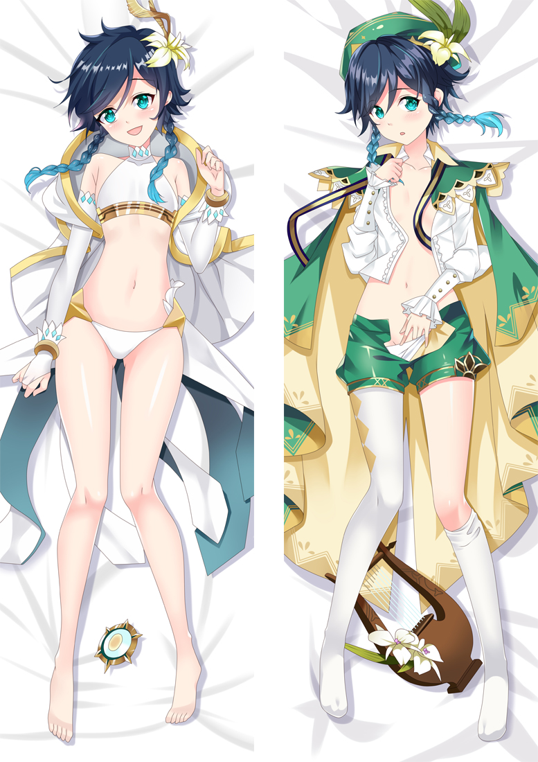 Genshin Impact Venti Anime Dakimakura Pillow 3D Japanese Lover Pillow