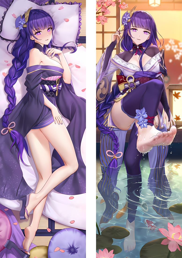 Genshin Impact Raiden Shogun Baal Anime Dakimakura Pillow 3D Japanese Lover Pillow