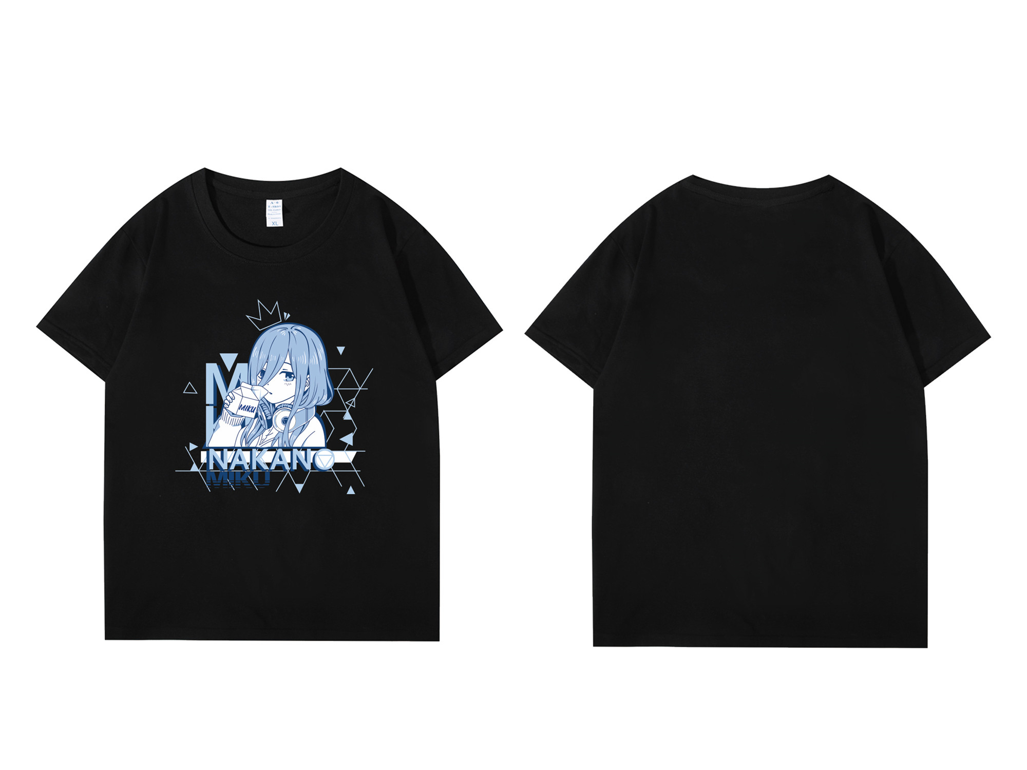 Nakano Miku The Quintessential Quintuplets Unisex Anime Mens/Womens Short Sleeve T-shirts Fashion Printed Tops Cosplay Costume