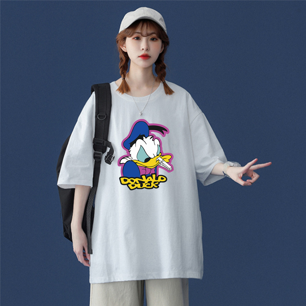 Donald Duck 2 Unisex Mens/Womens Short Sleeve T-shirts Fashion Printed Japanese luxury Tops