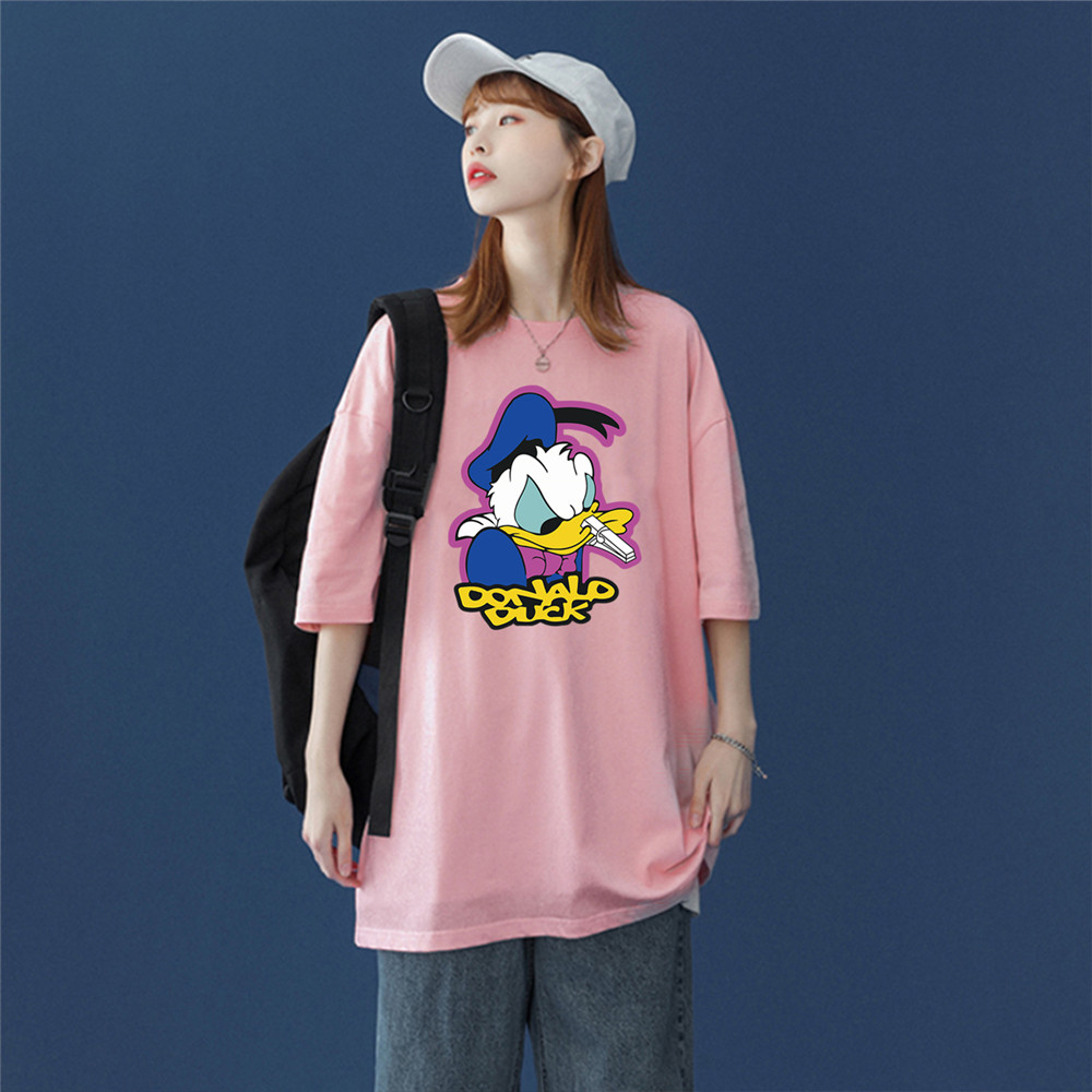 Donald Duck 4 Unisex Mens/Womens Short Sleeve T-shirts Fashion Printed Japanese luxury Tops
