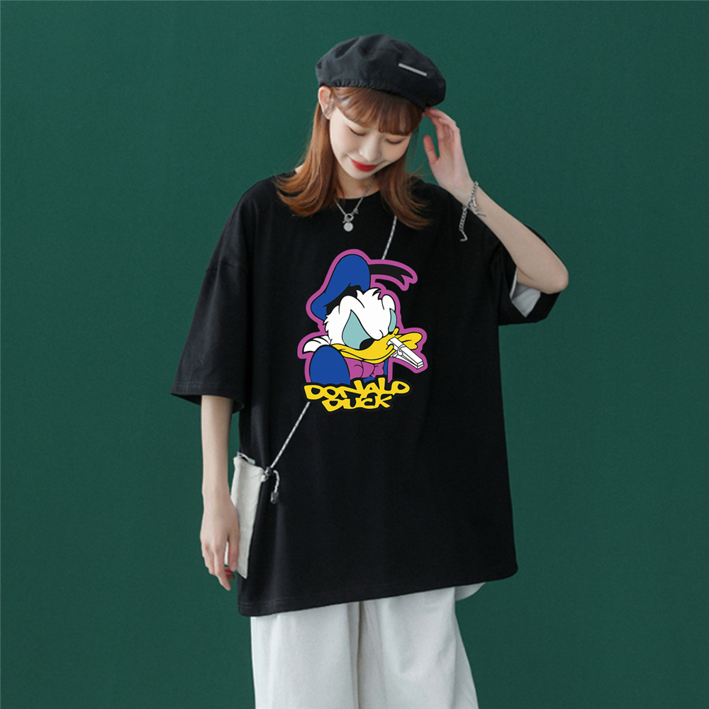 Donald Duck 5 Unisex Mens/Womens Short Sleeve T-shirts Fashion Printed Japanese luxury Tops