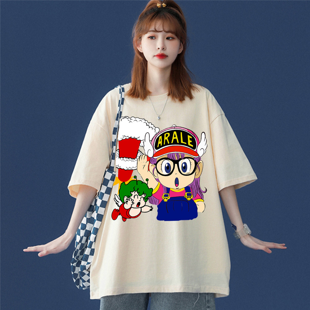 ARALE Beige Unisex Mens/Womens Short Sleeve T-shirts Fashion Printed Japanese luxury Tops