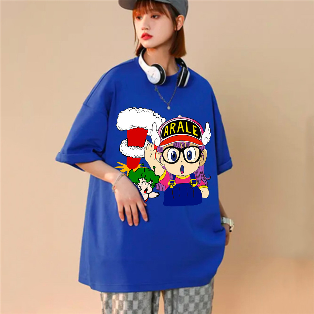 ARALE Blue Unisex Mens/Womens Short Sleeve T-shirts Fashion Printed Japanese luxury Tops