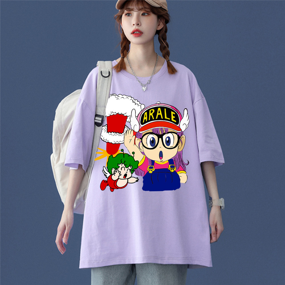 ARALE Purple Unisex Mens/Womens Short Sleeve T-shirts Fashion Printed Japanese luxury Tops