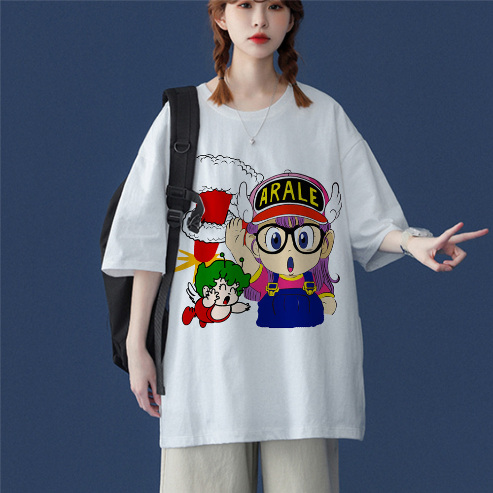 ARALE White Unisex Mens/Womens Short Sleeve T-shirts Fashion Printed Japanese luxury Tops