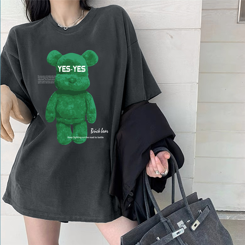 3D Green Bears 4 Unisex Mens/Womens Short Sleeve T-shirts Fashion Printed Japanese luxury Tops