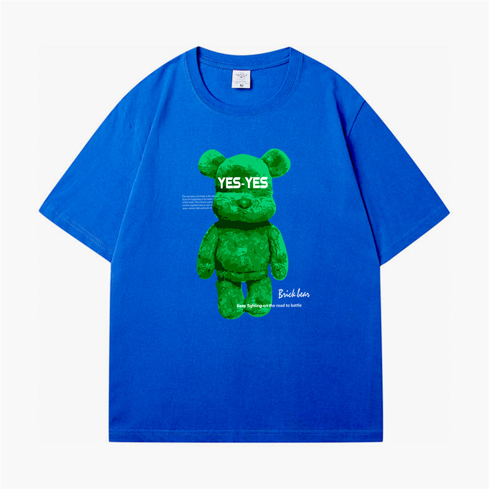 3D Green Bears 5 Unisex Mens/Womens Short Sleeve T-shirts Fashion Printed Japanese luxury Tops