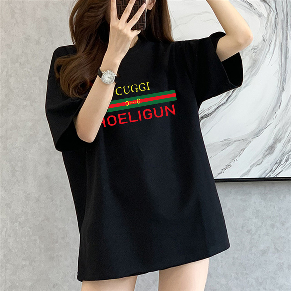 Fashion Guggi black Unisex Mens/Womens Short Sleeve T-shirts Fashion Printed Japanese luxury Tops
