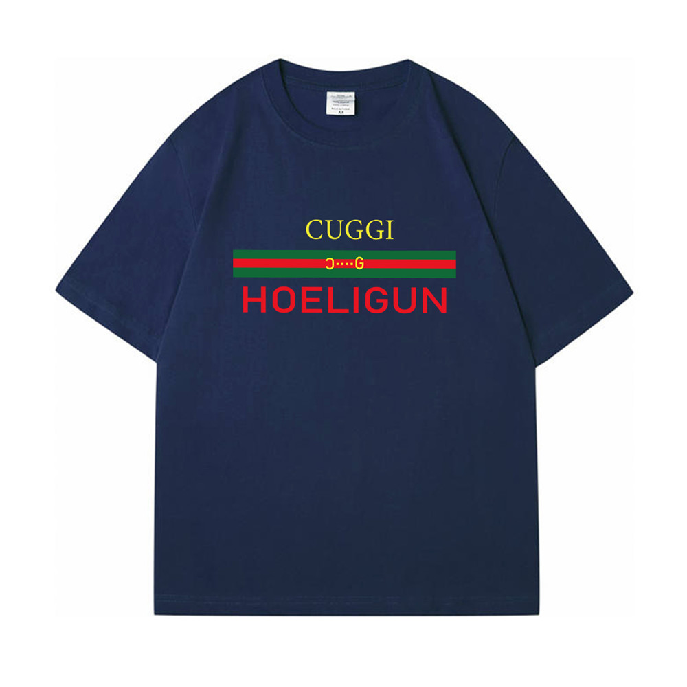 Fashion Guggi blue Unisex Mens/Womens Short Sleeve T-shirts Fashion Printed Japanese luxury Tops