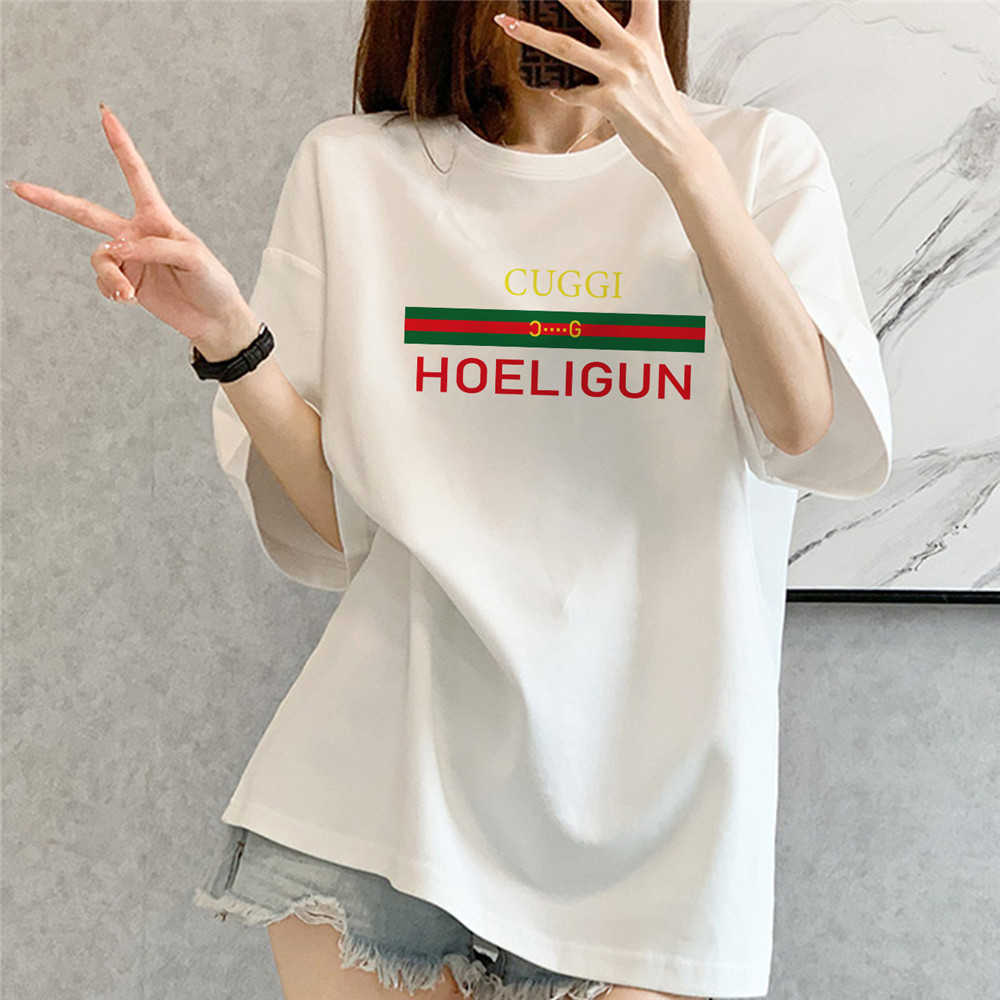 Fashion Guggi white Unisex Mens/Womens Short Sleeve T-shirts Fashion Printed Japanese luxury Tops