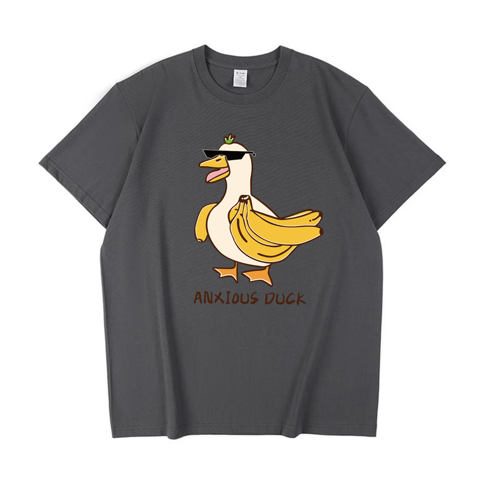 ANXIOUS Duck 4 Unisex Mens/Womens Short Sleeve T-shirts Fashion Printed Japanese luxury Tops
