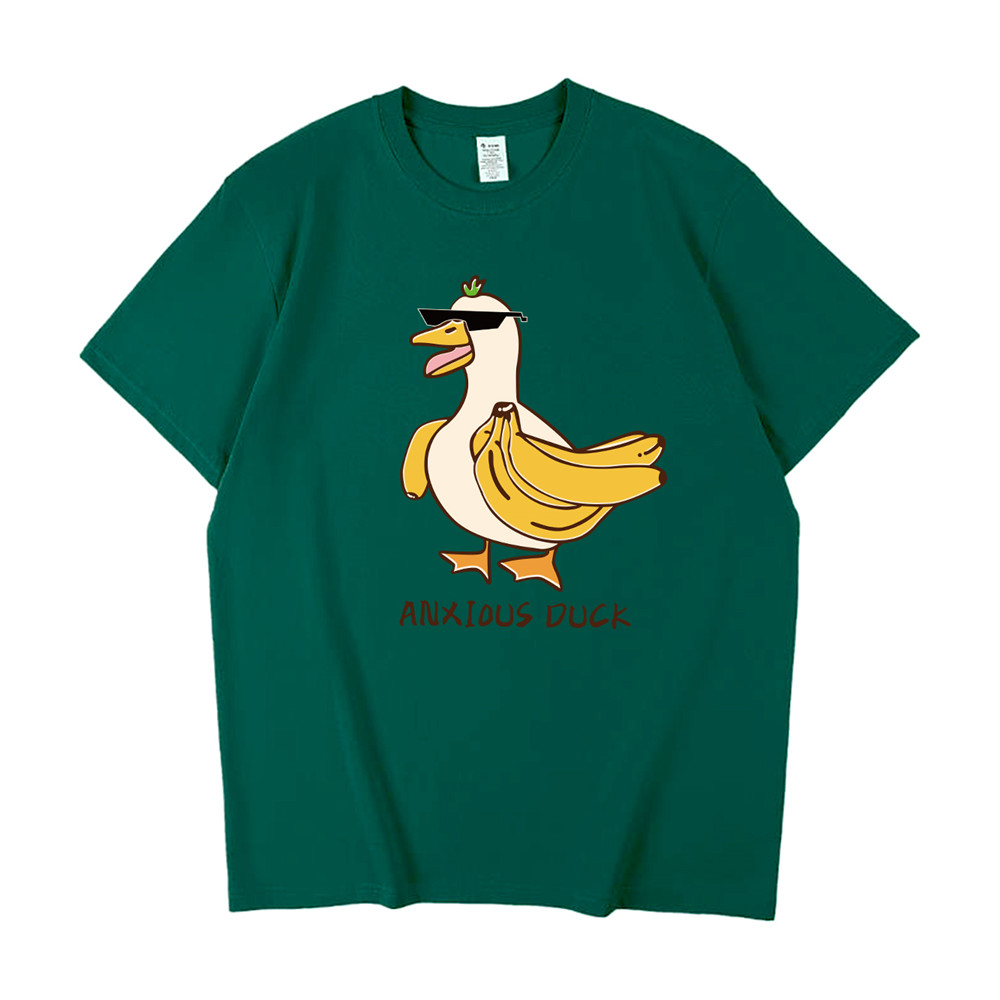 ANXIOUS Duck 6 Unisex Mens/Womens Short Sleeve T-shirts Fashion Printed Japanese luxury Tops