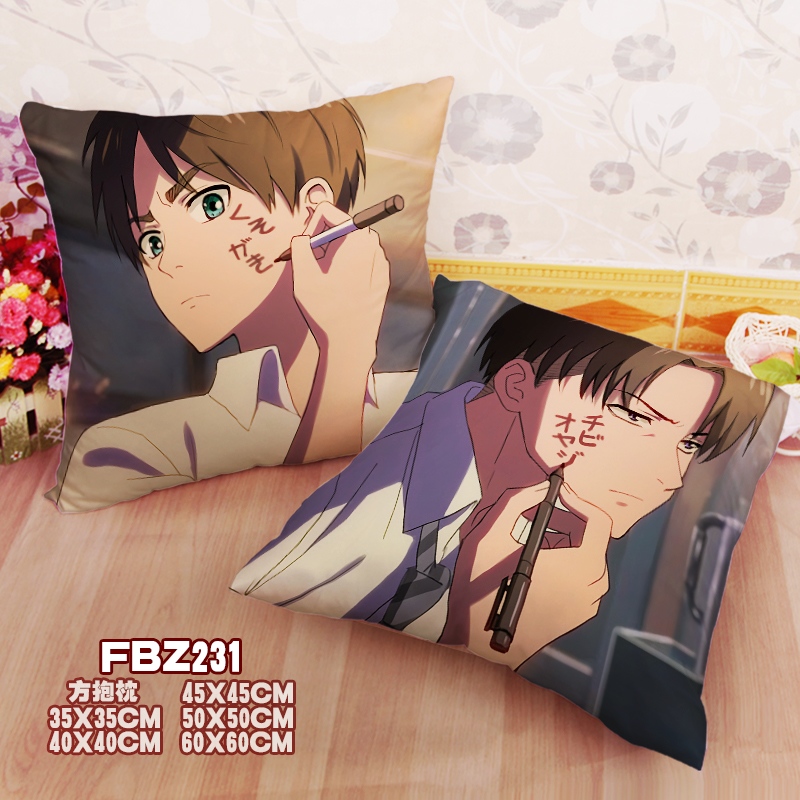 Attack Of The Giants Anime 45x45cm(18x18inch) Square Anime Dakimakura Throw Pillow Cover