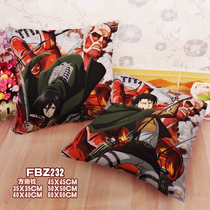 Attack Of The Giants Anime 45x45cm(18x18inch) Square Anime Dakimakura Throw Pillow Cover