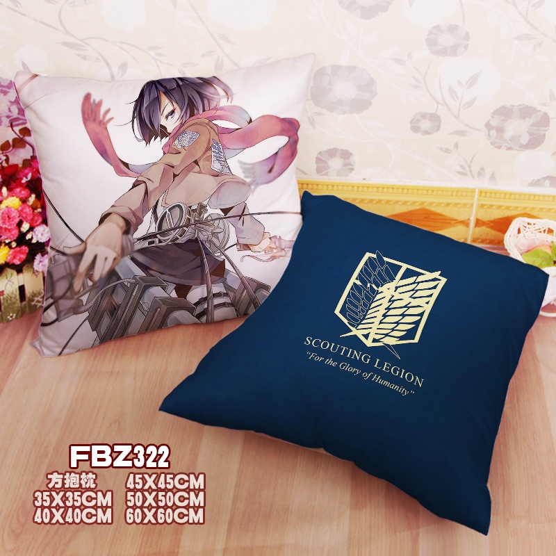 Attack Of The Giants Anime 45x45cm(18x18inch) Square Anime Dakimakura Throw Pillow Cover