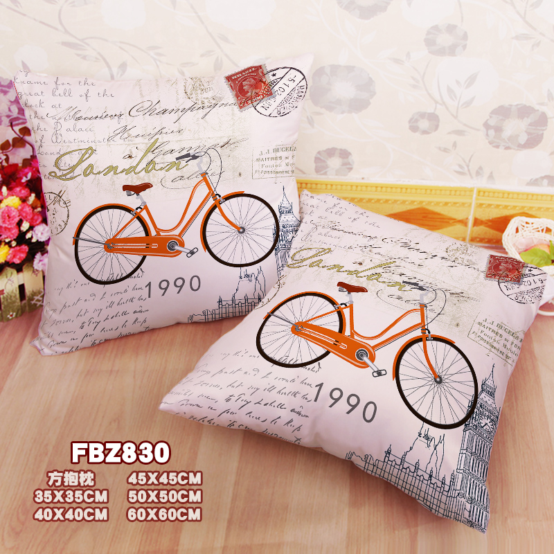 Bicycle-Personalized 45x45cm(18x18inch) Square Anime Dakimakura Throw Pillow Cover