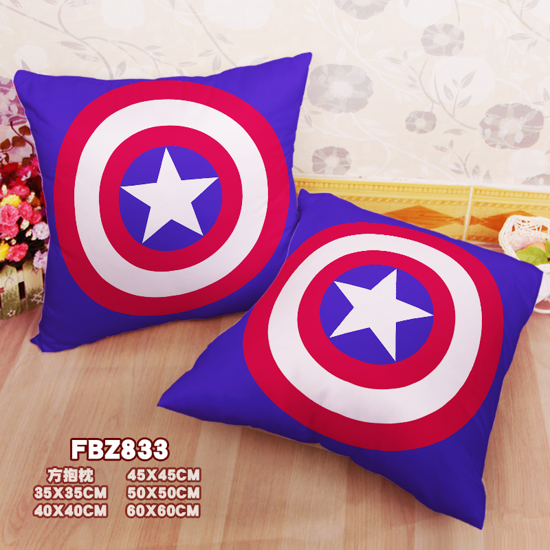 Captain America-Video 45x45cm(18x18inch) Square Anime Dakimakura Throw Pillow Cover