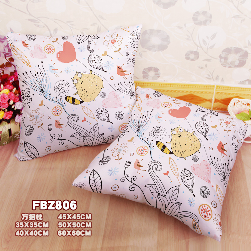 Cat-Animal 45x45cm(18x18inch) Square Anime Dakimakura Throw Pillow Cover