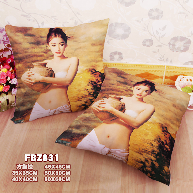 Character-Personalized 45x45cm(18x18inch) Square Anime Dakimakura Throw Pillow Cover