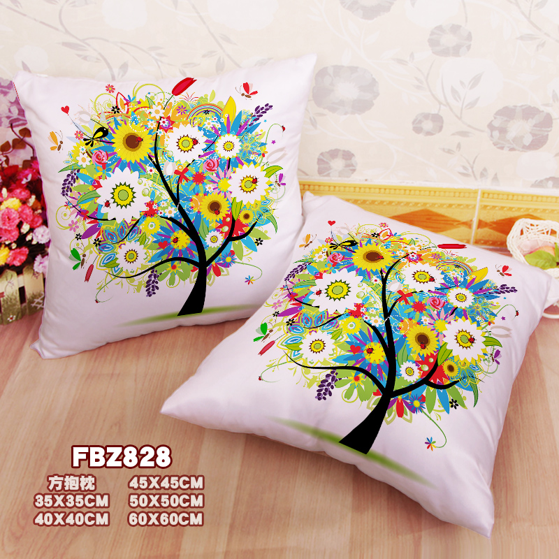 Colorful Tree-Personalized 45x45cm(18x18inch) Square Anime Dakimakura Throw Pillow Cover