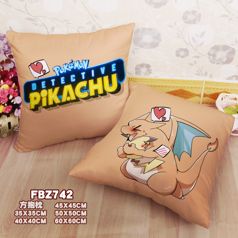 Detective Pikachu-Movie 45x45cm(18x18inch) Square Anime Dakimakura Throw Pillow Cover