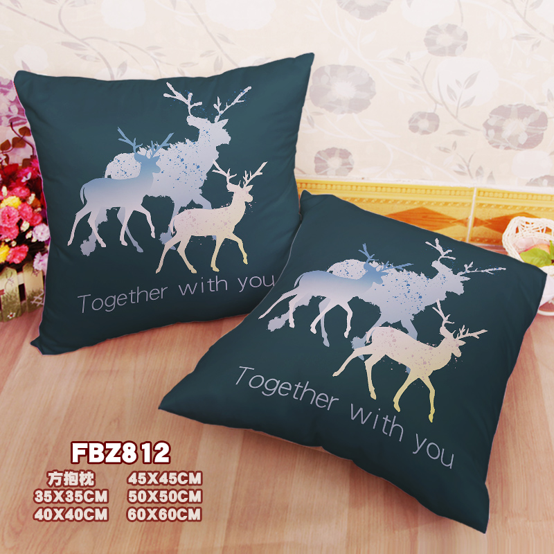 Elk-Animal 45x45cm(18x18inch) Square Anime Dakimakura Throw Pillow Cover