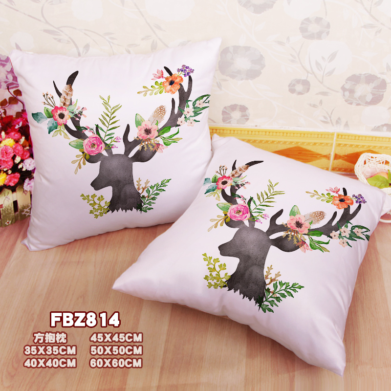 Elk-Animal 45x45cm(18x18inch) Square Anime Dakimakura Throw Pillow Cover