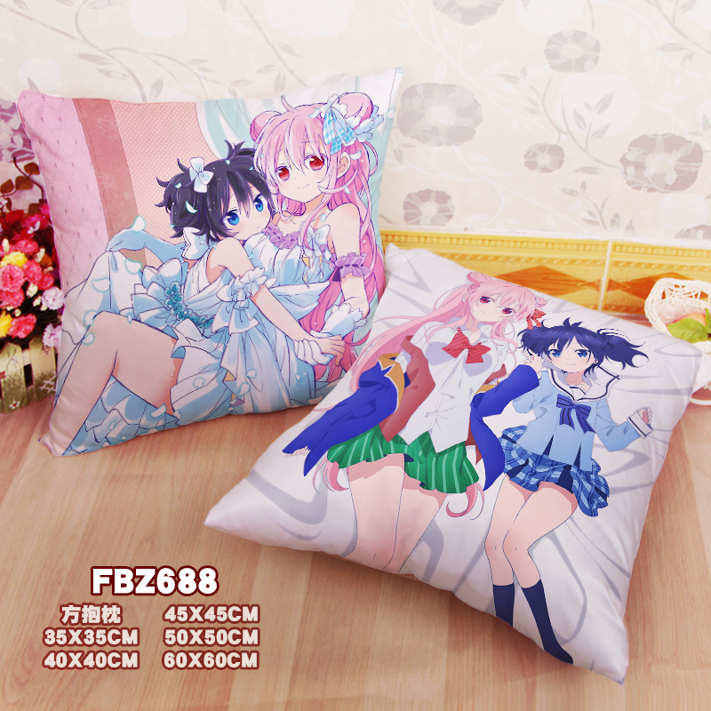 Happy-Sugar-Life-Anime 45x45cm(18x18inch) Square Anime Dakimakura Throw Pillow Cover