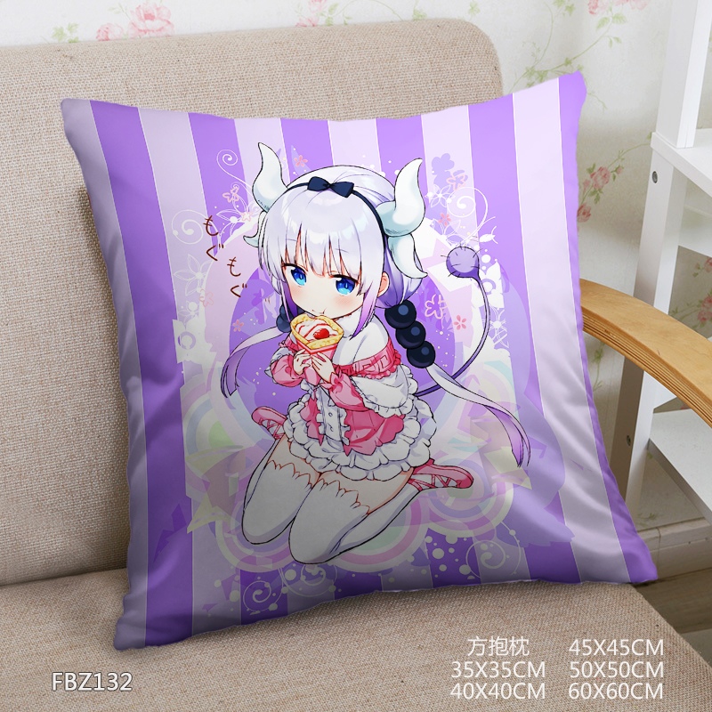 Kobayashi\'S Dragon Maid Anime 45x45cm(18x18inch) Square Anime Dakimakura Throw Pillow Cover